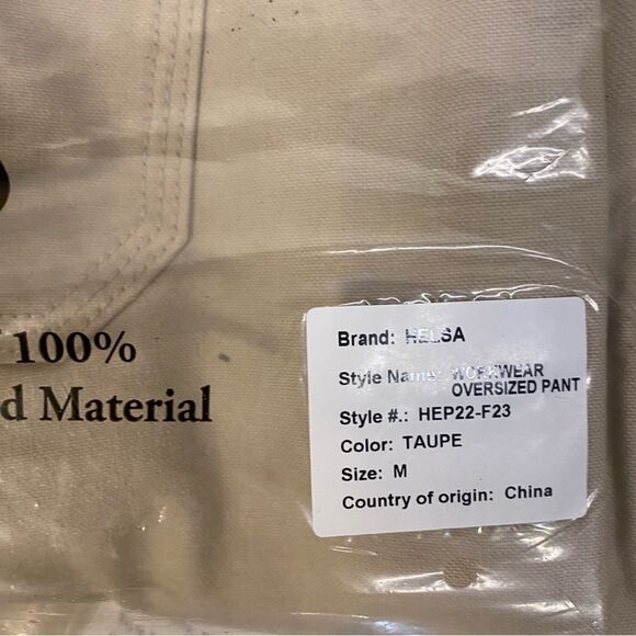 NWT HELSA Workwear Oversized Pants Taupe khaki wide leg Revolve M - Picture 15 of 15